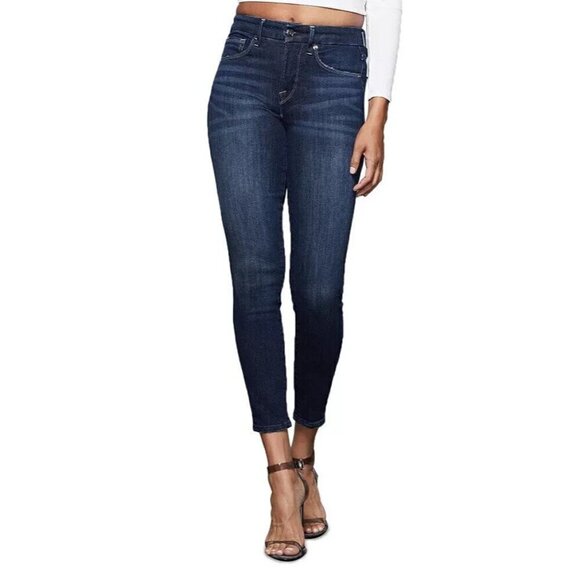 GOOD AMERICAN Good Legs Crop Jeans Stretch Denim Dark Wash size 6/28 - Picture 2 of 6